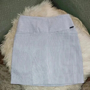 Blue Ribbed Mini Skirt